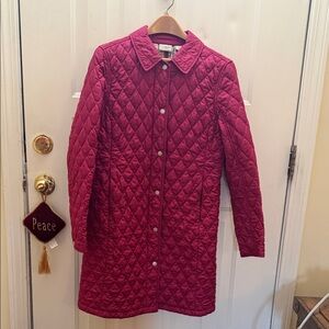 L.L. Bean Quilted Utility Jacket in Burgundy Medium